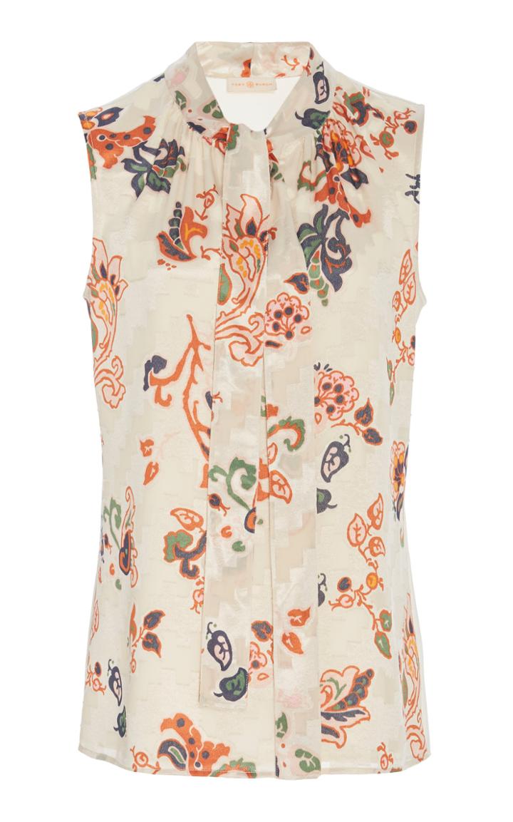 Tory Burch Floral-print Silk Blouse