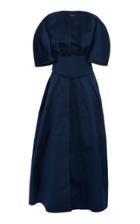 Zac Posen Belted Collarless Satin Coat