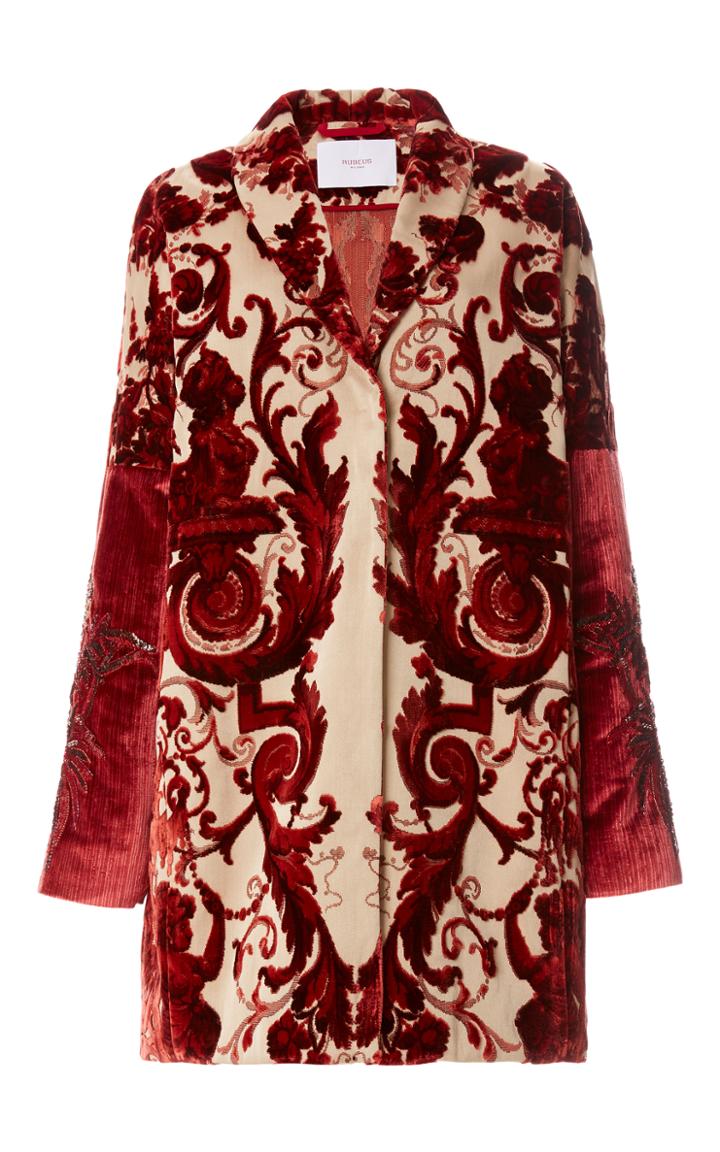 Rubeus Milano Bordeaux Grottesche Velvet Coat +emroidery Sleeves