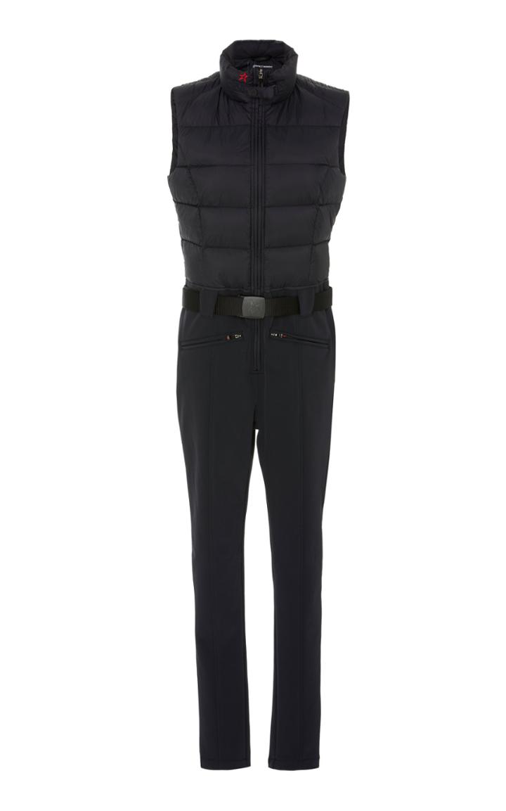 Perfect Moment Superstar Belted Quilted Shell And Stretch-knit Ski Suit