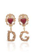 Dolce & Gabbana Cuori Dg Gold-tone Crystal Earrings