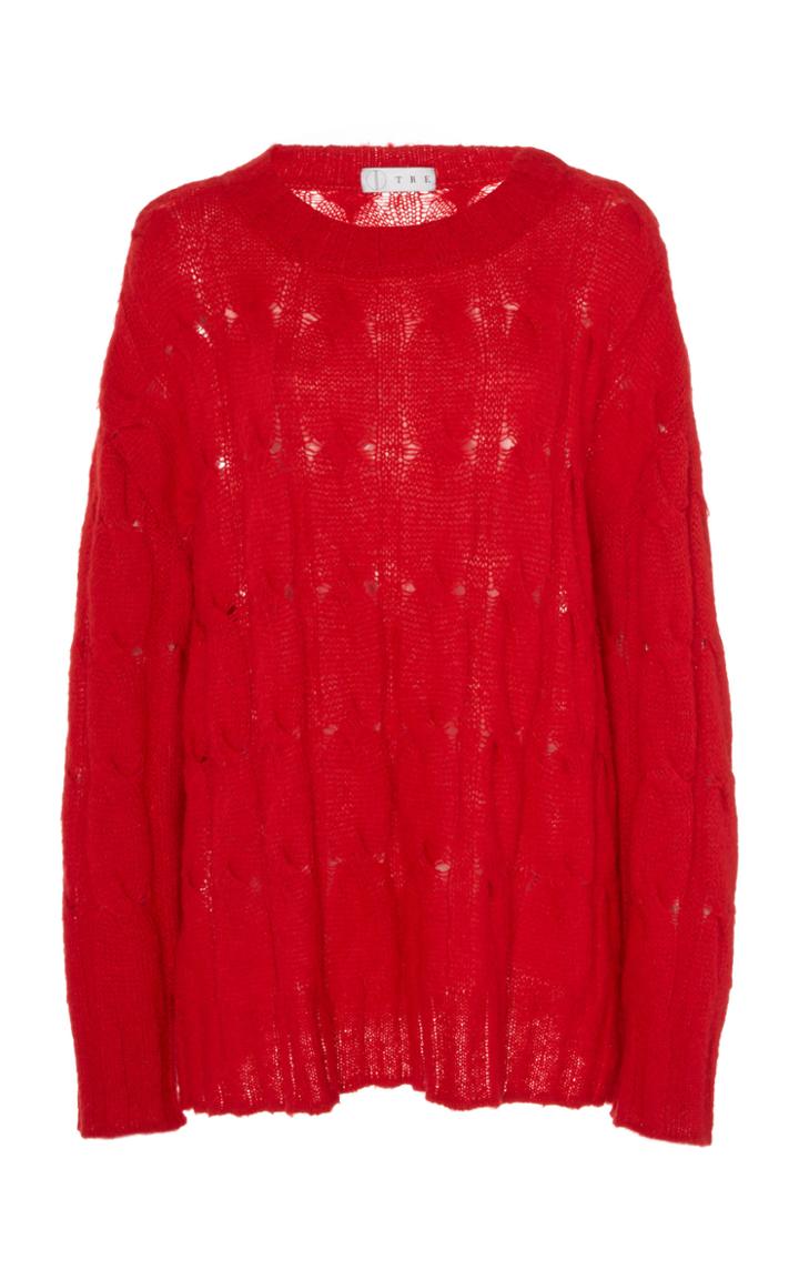 Tre By Natalie Ratabesi The Mohair Cable-knit Sweater