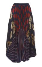 Biyan Mimma Silk-blend Pleated Midi Skirt