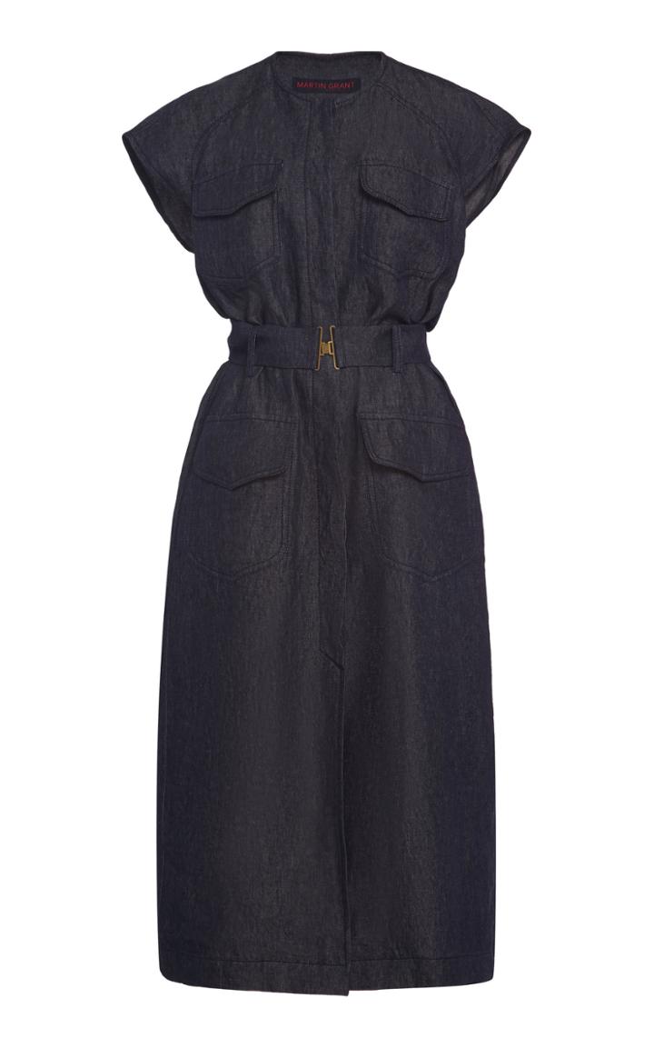 Moda Operandi Martin Grant Linen-blend Dress Size: 34