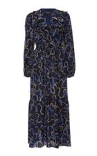 Saloni Ginny Printed Silk Midi Dress Size: 2