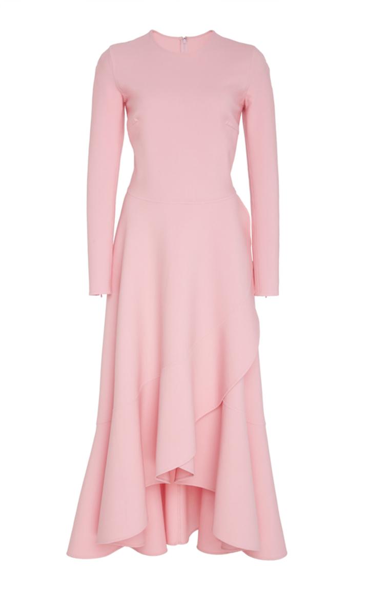 Oscar De La Renta Long Sleeve Day Dress