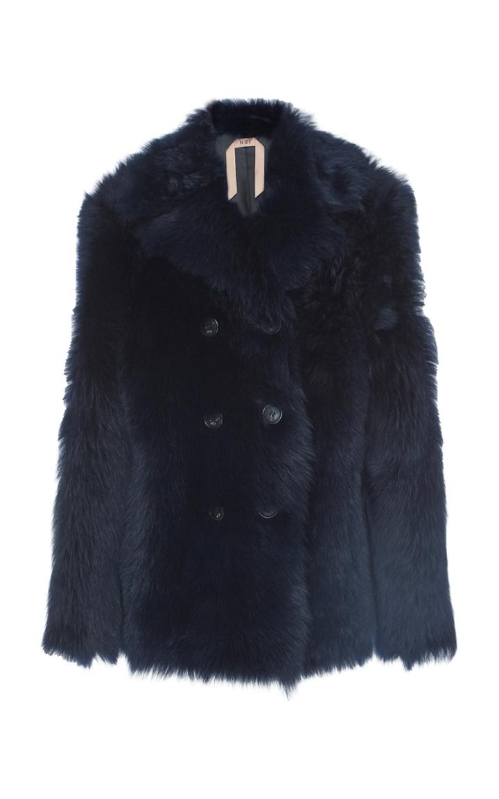 N 21 N&deg;21 Dorothy Double-breasted Collared Fur Jacket
