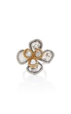 Nina Runsdorf M'o Exclusive: One-of-a-kind Slice Diamond Double Petal Flower Ring