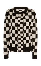 Rosetta Getty Checkered Silk-cashmere Blend Cardigan