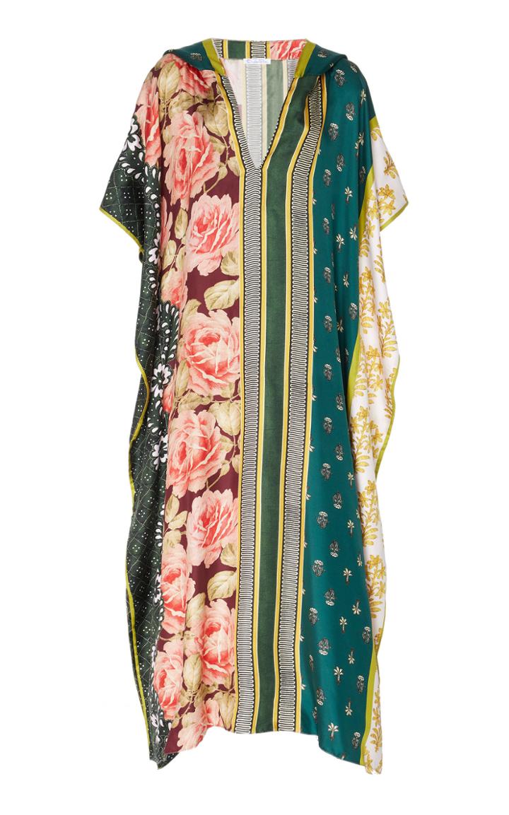 Oscar De La Renta Oversized Printed Silk Caftan