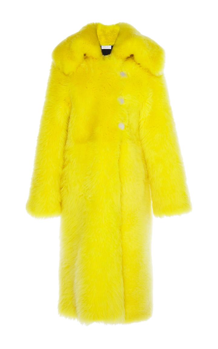 Wanda Nylon Shearling Long Coat