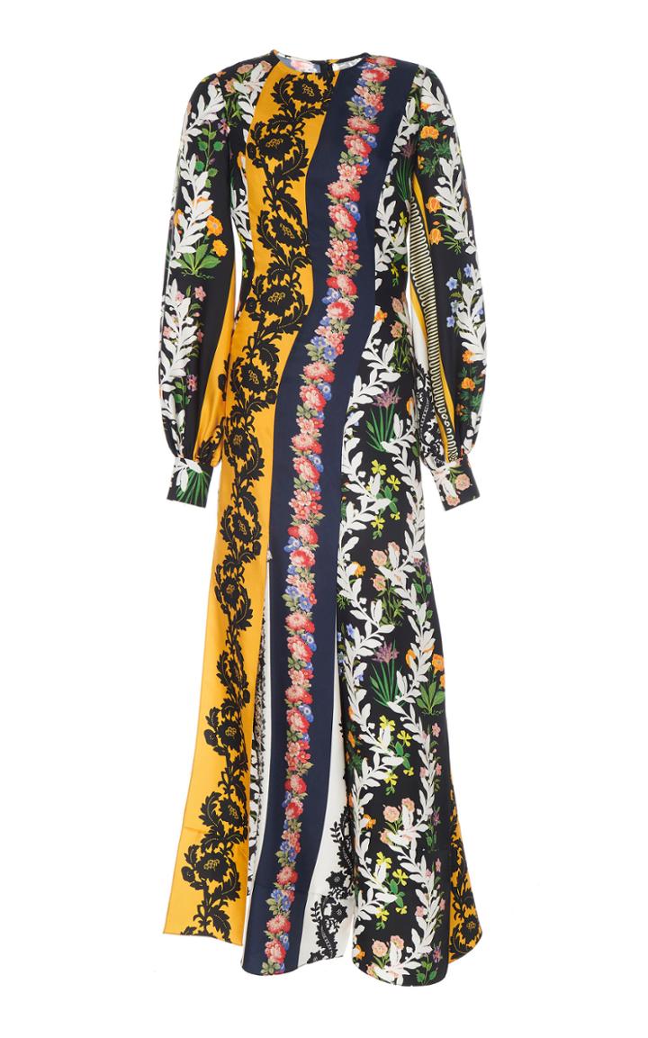 Oscar De La Renta Long Sleeve Dress With Asymmetric Hem