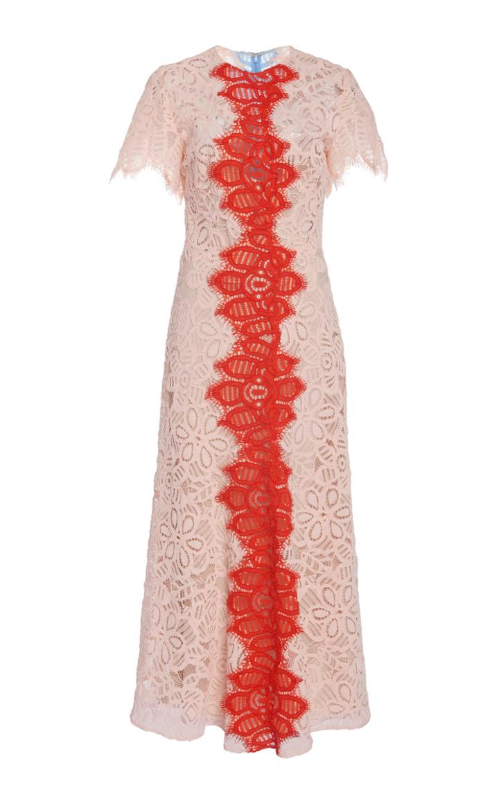 Lela Rose Flutter Sleeve Contrast Dress