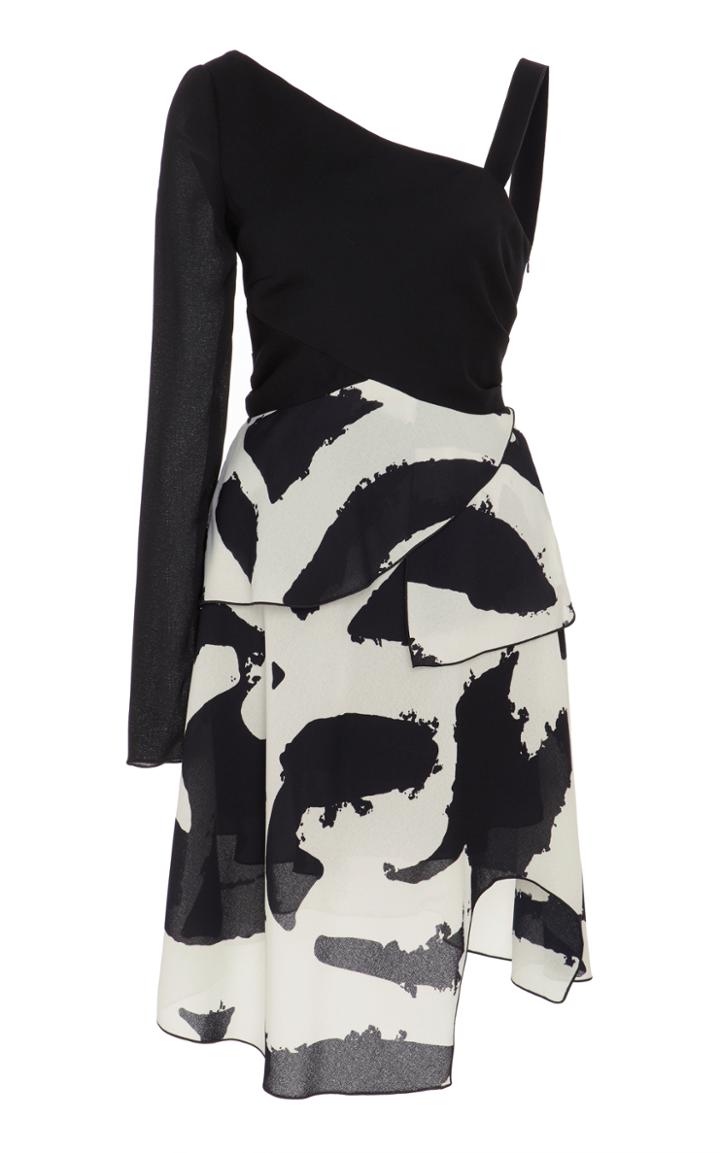 Proenza Schouler Printed Chiffon And Ponte Dress
