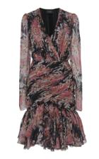 Giambattista Valli Ruffled Silk Chiffon Floral Print Dress