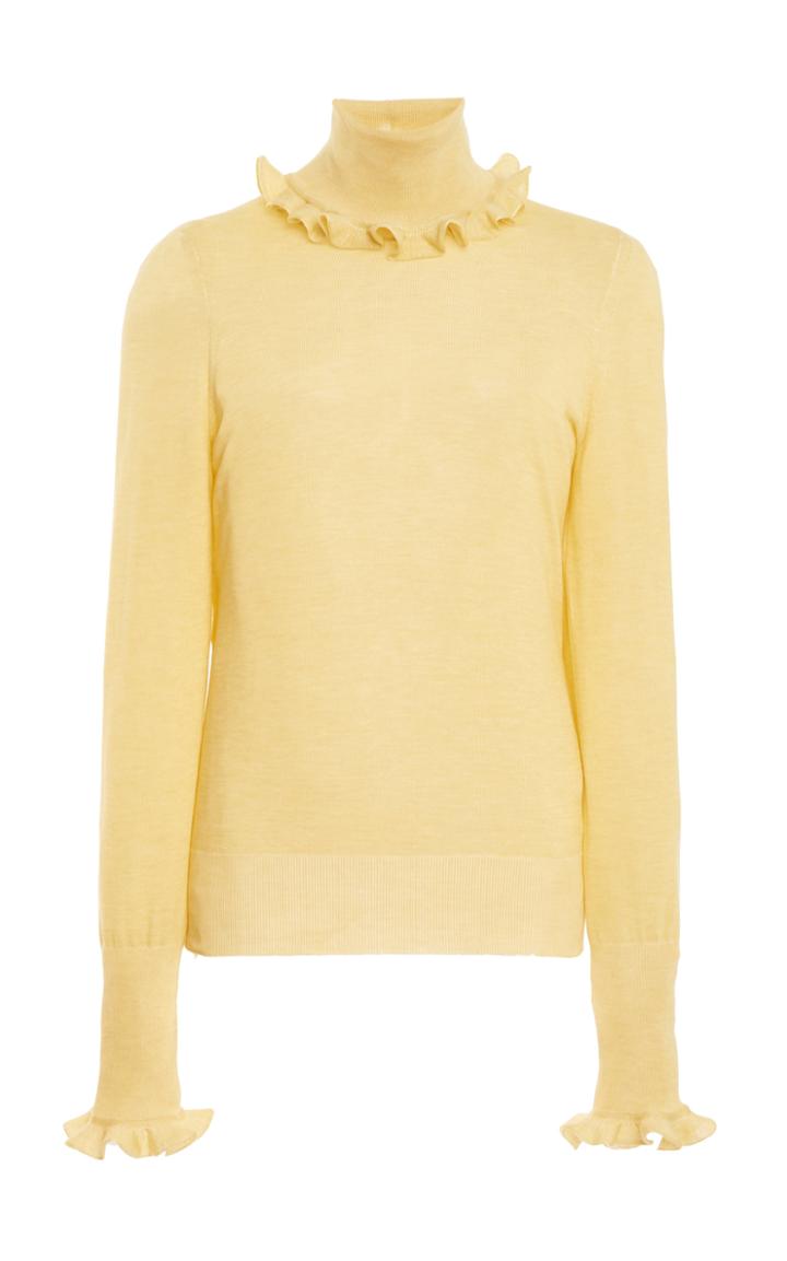 Moda Operandi Victoria Beckham Frill Detail Polo Shirt