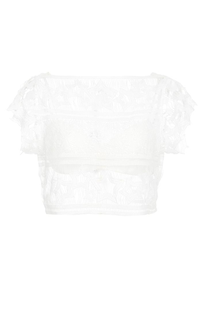 Miguelina Eloise Starlight Lace Cropped Top