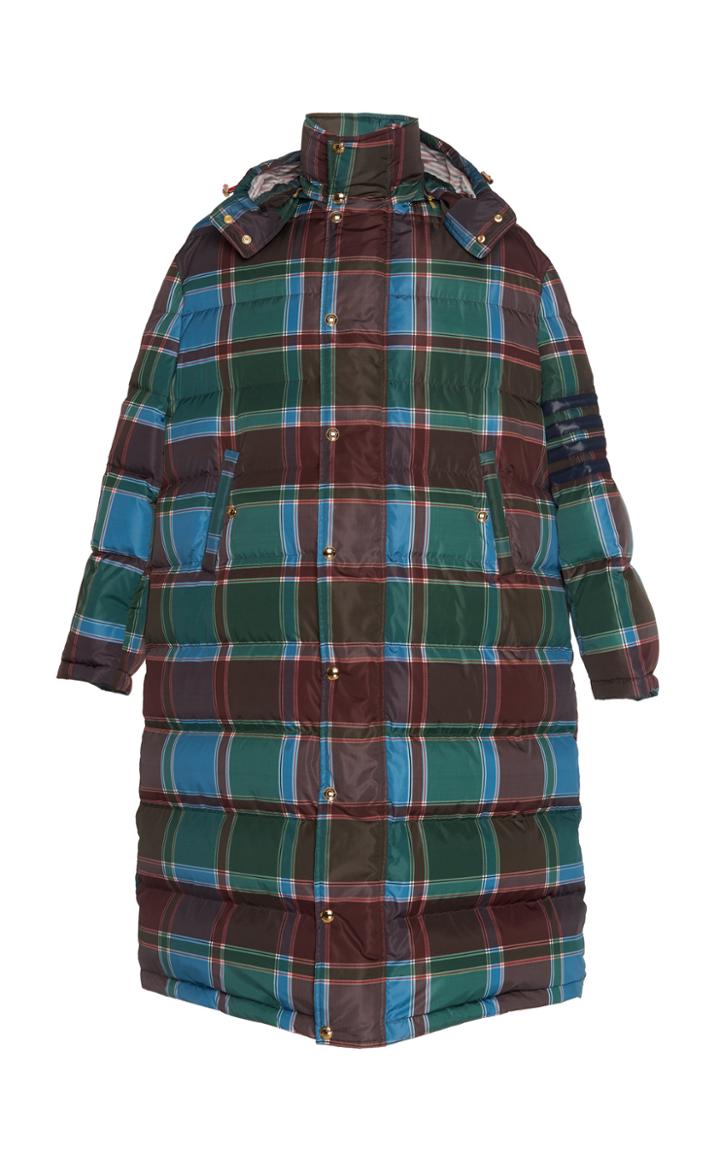 Thom Browne Oversized Plaid Quilted Down Coat