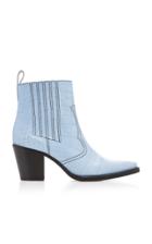 Ganni Croc-effect Leather Ankle Boots Size: 37