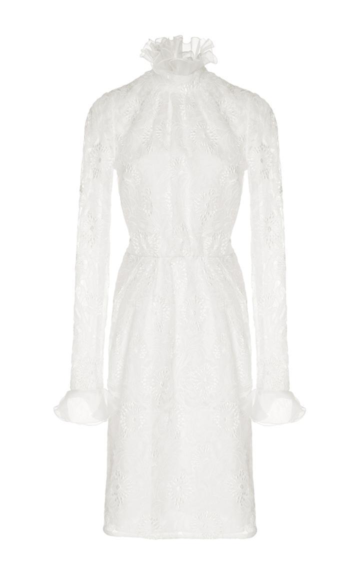 Giambattista Valli Mock Collar Silk-lace Dress