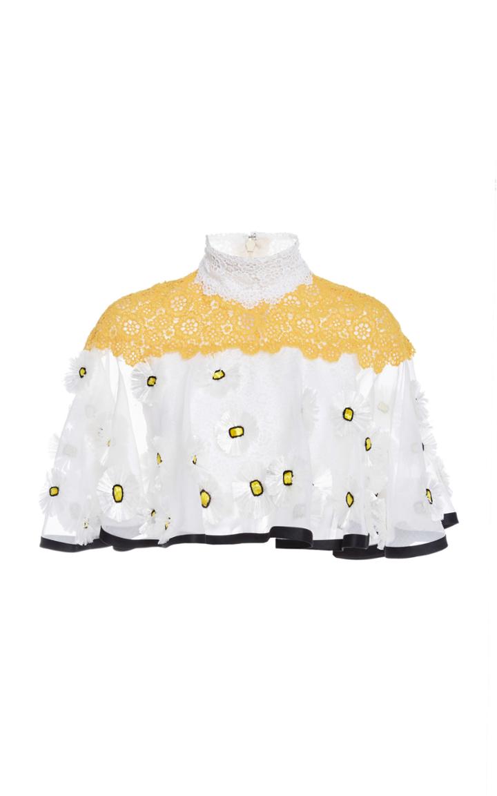 Carolina Herrera Floral Cotton-blend Top