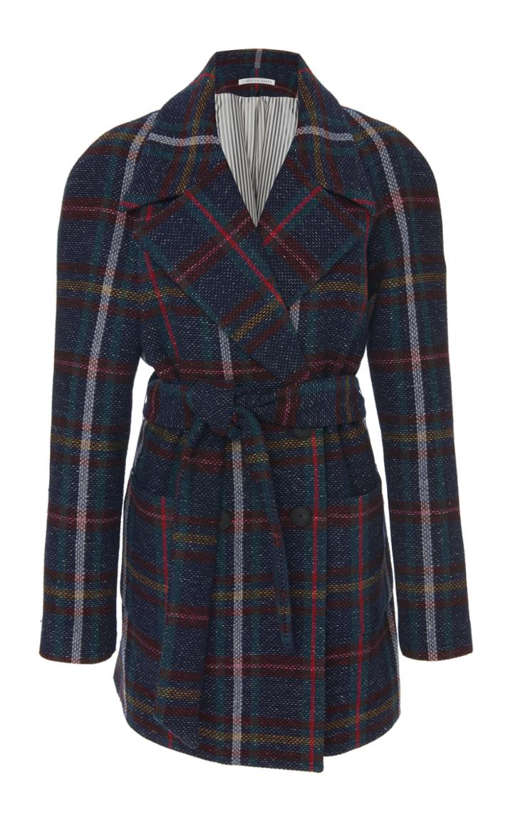 Veronica Beard Phillips Double-breasted Rustic Plaid Dickey Coat