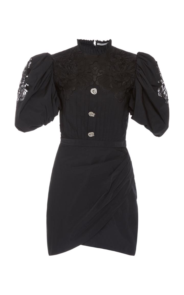 Moda Operandi Alessandra Rich Lace-paneled Taffeta Dress Size: 36