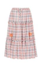 Innika Choo Tiered High Waist Midi Skirt