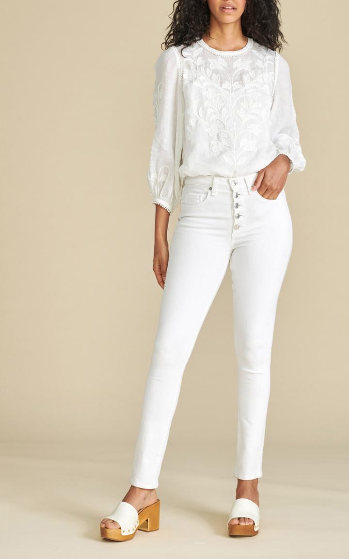 Moda Operandi Veronica Beard Maryana Embroidered Woven Top