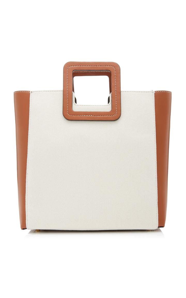 Staud Shirley Canvas And Leather Tote