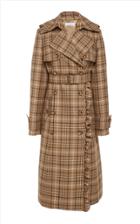 Michael Kors Collection Double-breasted Plaid Wool Trench Coat