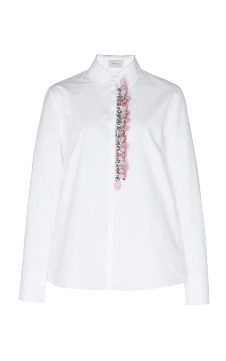 Delpozo Embellished Cotton-poplin Shirt