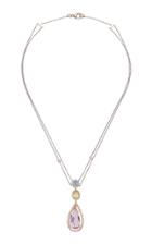 Renee Lewis 18k Gold Aquamarine Citrine Topaz And Diamond Necklace
