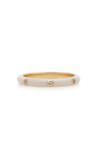 Ef Collection 14k Gold And Diamond White Enamel Ring