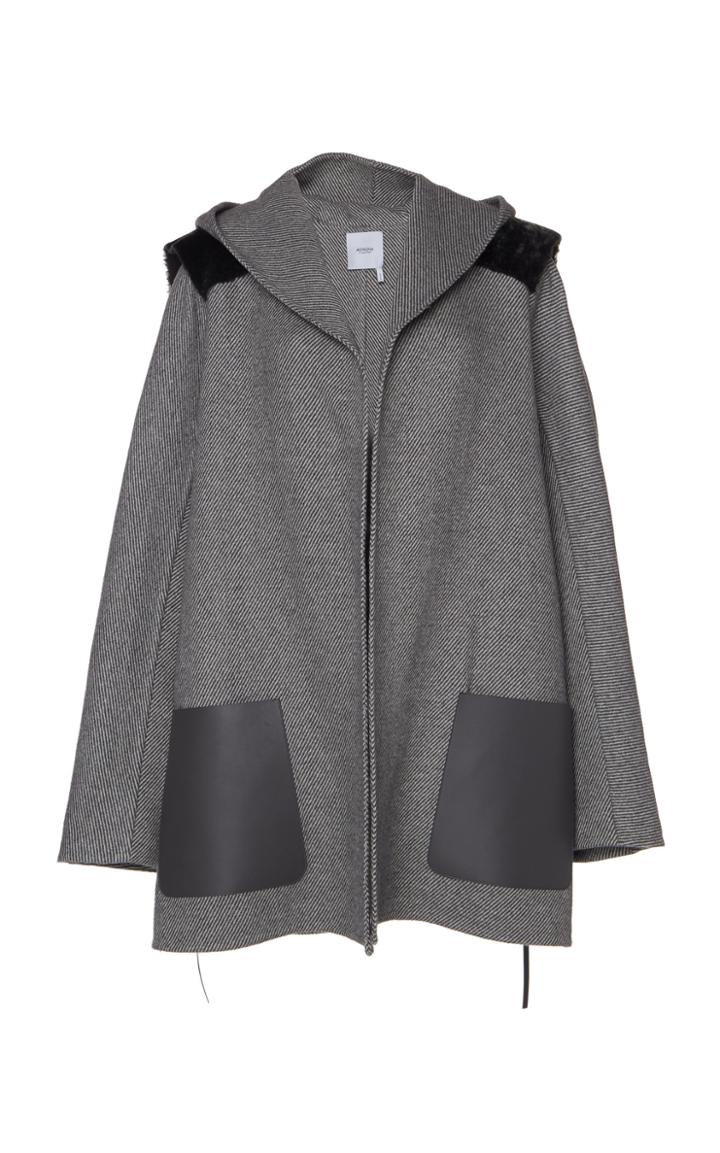 Agnona Shearling-caped Twill Cashmere Parka
