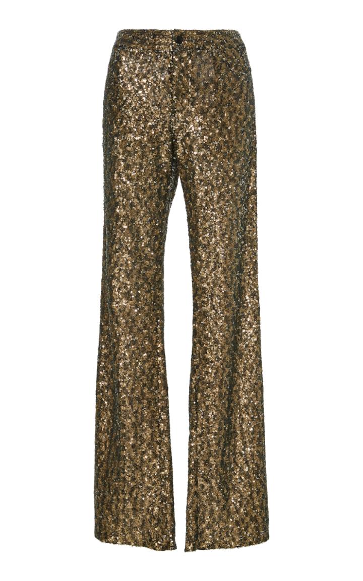 Anna Sui Sequin Wide Leg Pants