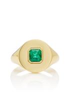 Jemma Wynne 18k Yellow Gold And Emerald Signet Ring