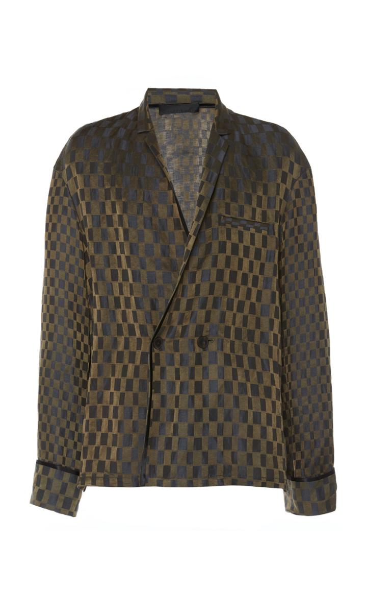 Haider Ackermann Checkered Linen And Silk-blend Shirt