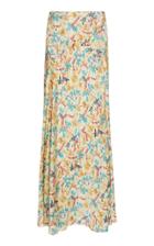 Paco Rabanne Low-rise Satin Floral Maxi Skirt