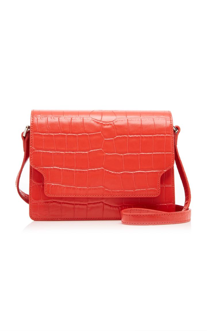 Marge Sherwood Brick Croc-effect Leather Shoulder Bag