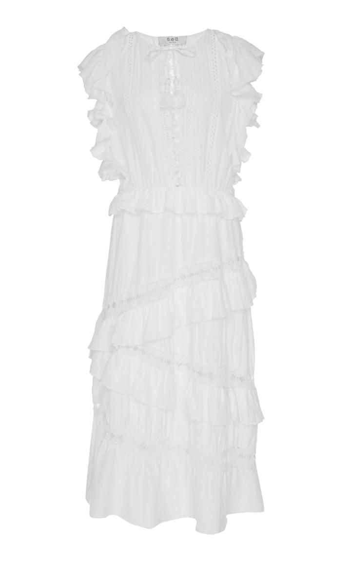 Sea Rosalie Crochet Pom Maxi Dress