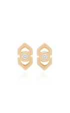 Doryn Wallach Mini Harlow White Diamond Stud Earrings