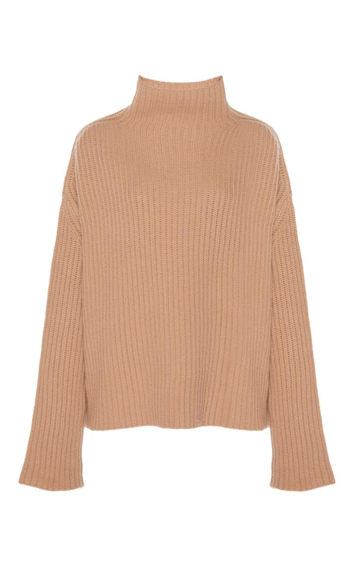 Ryan Roche Mock Neck Ribbed Sweater