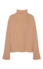 Ryan Roche Mock Neck Ribbed Sweater