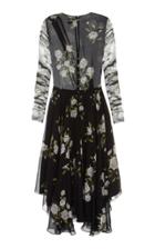 Elenareva Floral-print Chiffon Midi Dress With Asymmetric Hem