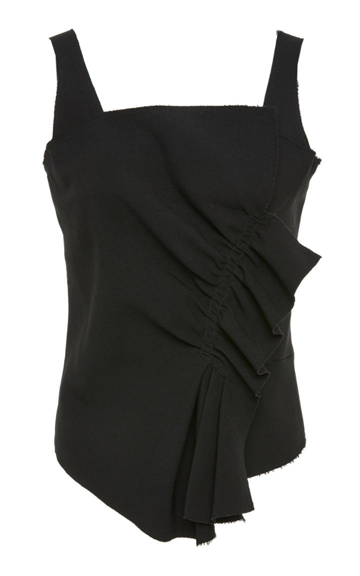 Yeon Pistis Ruched Asymmetric Crop Top