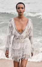 Moda Operandi Cucculelli Shaheen Braided Fringe Dewdrop Silk Tulle Mini Dress