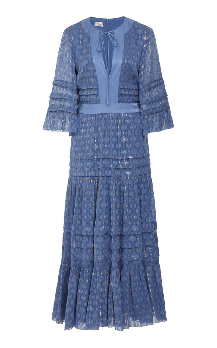 Temperley London Suki Bell Sleeve Chiffon Dress