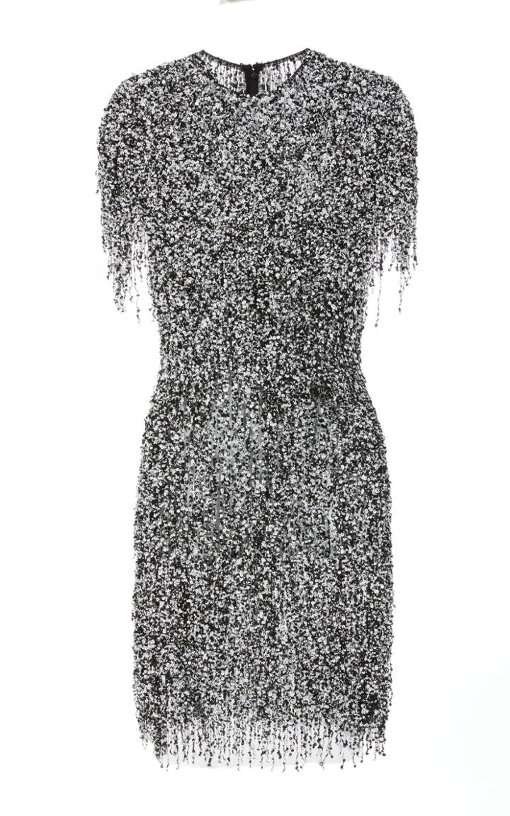 Naeem Khan Sequin Embroidered Mini Dress