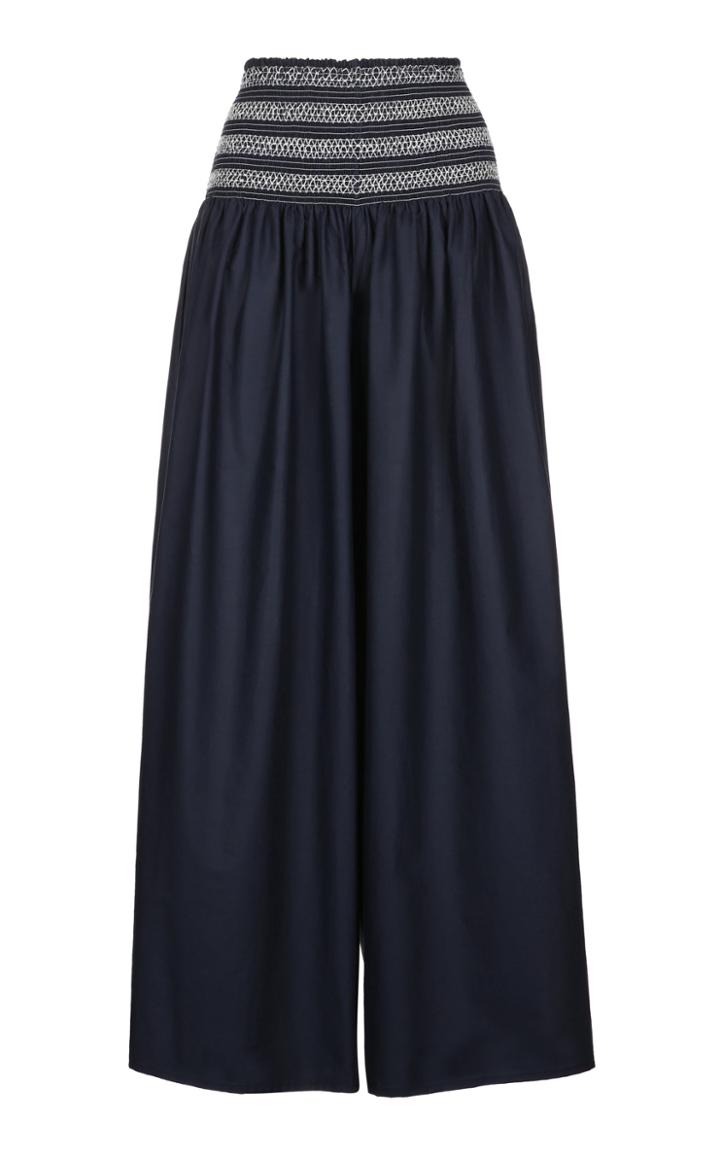 Moda Operandi Escvdo Morgan Smocked Cotton Pants